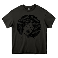 Asphalt Womens Strong Black Woman Afro Message Heavy Core Tee - lanVoArt