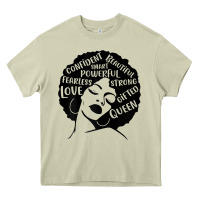 Womens Strong Black Woman Afro Message Heavy Core Tee | Teevron