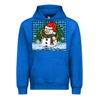 Cobalt snowy christmas snowman Urban Hoodie - BarkalooDesign