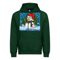 Forest Green snowy christmas snowman Urban Hoodie - BarkalooDesign