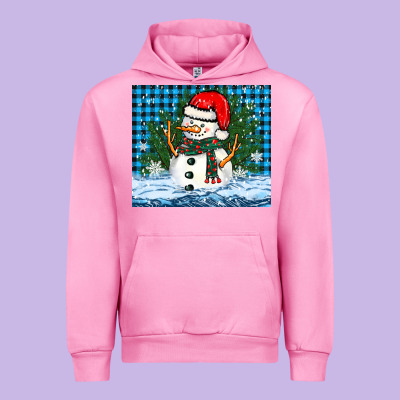 Snowy Christmas Snowman Urban Hoodie Designed By Barkaloodesign