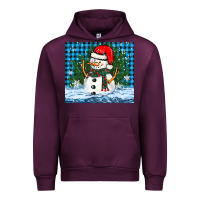 Mauve Wine snowy christmas snowman Urban Hoodie - BarkalooDesign
