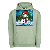 Pigment Oil Green snowy christmas snowman Urban Hoodie - BarkalooDesign
