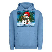 Pigment Pebble Blue snowy christmas snowman Urban Hoodie - BarkalooDesign