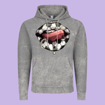 Soccer Lips Vintage Hoodie Designed By Howdyjamesfarm