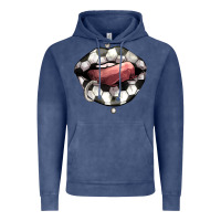 Vintage Denim Soccer lips Vintage Hoodie - HowdyJamesFarm