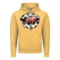 Vintage Mustard Soccer lips Vintage Hoodie - HowdyJamesFarm