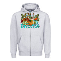 Heather Grey fall pumpkin art Zipper Hoodie - CowhideDigitalArt