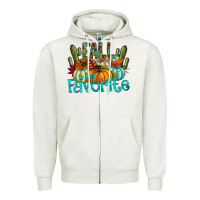 Oatmeal Heather fall pumpkin art Zipper Hoodie - CowhideDigitalArt