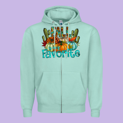 Fall Pumpkin Art Zipper Hoodie Designed By Cowhidedigitalart