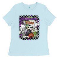 Baby Blue halloween vibes Ladies Tee - BarkalooDesign