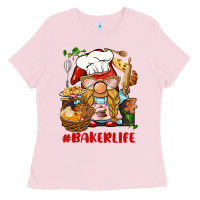 Bubblegum Pink baker life gnome Ladies Tee - BarkalooDesign