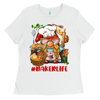 White baker life gnome Ladies Tee - BarkalooDesign