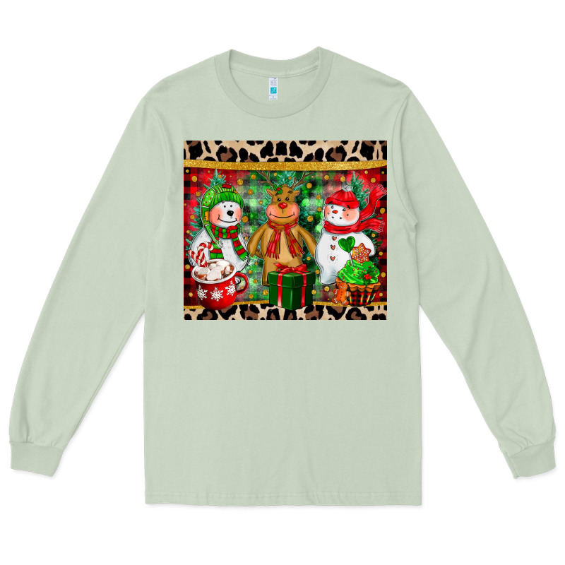 Christmas Snowman Polar Bear Reindeer Long Sleeve Tee by CowGirlArtShop | Teevron