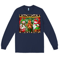Navy christmas snowman polar bear reindeer Long Sleeve Tee - CowGirlArtShop