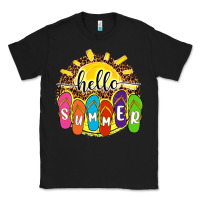 Black hello summer with flip flops Classic Tee - NancyCooperArtShop