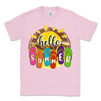 Bubblegum Pink hello summer with flip flops Classic Tee - NancyCooperArtShop