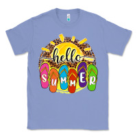Colony Blue hello summer with flip flops Classic Tee - NancyCooperArtShop