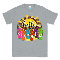 Heather Grey hello summer with flip flops Classic Tee - NancyCooperArtShop