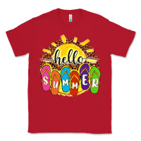 Red hello summer with flip flops Classic Tee - NancyCooperArtShop