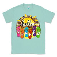 Seafoam hello summer with flip flops Classic Tee - NancyCooperArtShop
