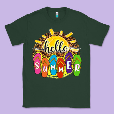 Hello Summer With Flip Flops Classic Tee Designed By Nancycooperartshop