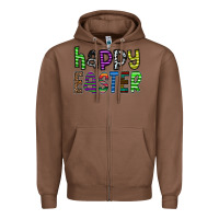 Chestnut Happy Easter Zipper Hoodie - CowhideDigitalArt