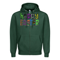 Sports Green Happy Easter Zipper Hoodie - CowhideDigitalArt