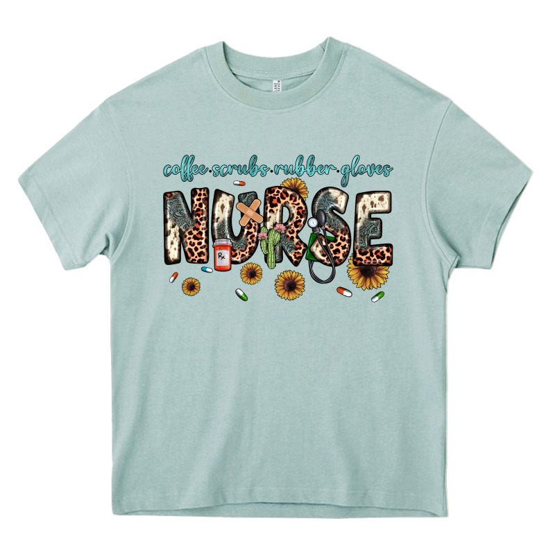 Nurse Coffee Scrubs Rubber Gloves Heavy Core Tee by JahusDesignShop | Teevron