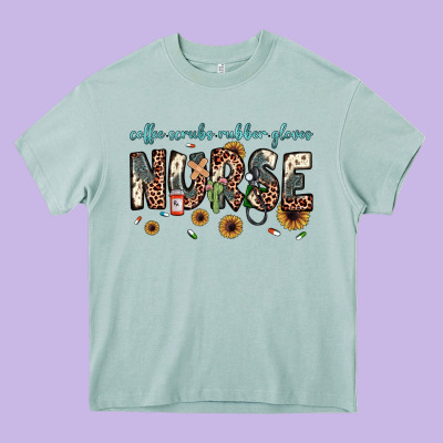 Nurse Coffee Scrubs Rubber Gloves Heavy Core Tee Designed By Jahusdesignshop