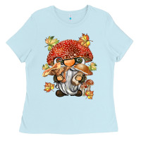 Baby Blue mushroom gnome Ladies Tee - BarkalooDesign