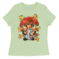 Matcha mushroom gnome Ladies Tee - BarkalooDesign