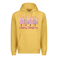 Antique Gold Merry Christmas Trees Premium Hoodie - FaDigitalArtStudio