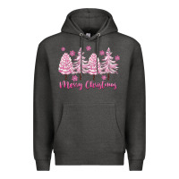 Charcoal Heather Merry Christmas Trees Premium Hoodie - FaDigitalArtStudio