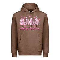Chestnut Merry Christmas Trees Premium Hoodie - FaDigitalArtStudio