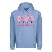 Colony Blue Merry Christmas Trees Premium Hoodie - FaDigitalArtStudio