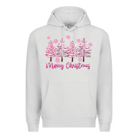 Dove Grey Merry Christmas Trees Premium Hoodie - FaDigitalArtStudio