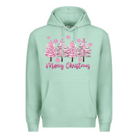 Seafoam Merry Christmas Trees Premium Hoodie - FaDigitalArtStudio