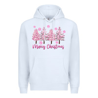 White Merry Christmas Trees Premium Hoodie - FaDigitalArtStudio