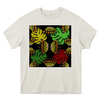Cream african and leaf seamless pattern Heavy Core Tee - BundleAndBundleShop