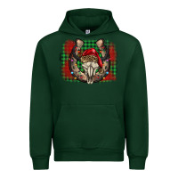 Forest Green christmas horseshoe bull skull Urban Hoodie - BarkalooDesign