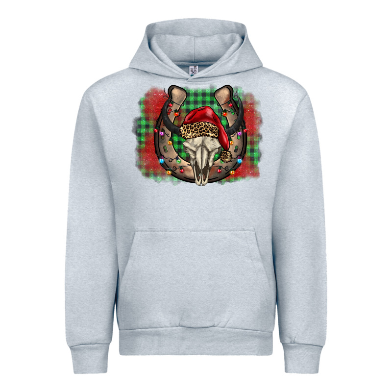 Christmas Horseshoe Bull Skull Urban Hoodie by BarkalooDesign | Teevron