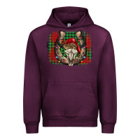 Mauve Wine christmas horseshoe bull skull Urban Hoodie - BarkalooDesign