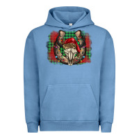 Pigment Pebble Blue christmas horseshoe bull skull Urban Hoodie - BarkalooDesign