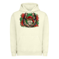 Pigment Pistachio christmas horseshoe bull skull Urban Hoodie - BarkalooDesign