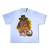Grape Ice Western Rabbit with sunflowers Easter Day Urban Heavy Tee - HowdyJamesFarm