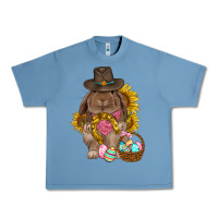 Pebble Blue Western Rabbit with sunflowers Easter Day Urban Heavy Tee - HowdyJamesFarm