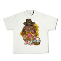 Pistachio Western Rabbit with sunflowers Easter Day Urban Heavy Tee - HowdyJamesFarm