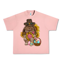 Salmon Western Rabbit with sunflowers Easter Day Urban Heavy Tee - HowdyJamesFarm