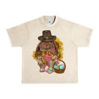 Sandshell Western Rabbit with sunflowers Easter Day Urban Heavy Tee - HowdyJamesFarm